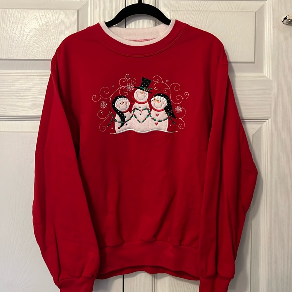 Red Fleece Tacky Christmas Sweater - Size Medium